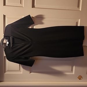 DVF Black Stretch Zippered Fitted Dress